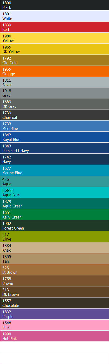 Colors for Tropicool Accents 10-10-2019