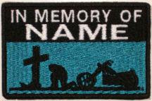 In Memory Of Patch 1 Line Cross and Motorcycle Rider - Midnight Blue In Memory Of Patch 1 Line Cross and Motorcycle Rider - Midnight Blue
