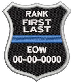 In Memory Of Police Shield Thin Blue Line Shield patch In Memory Of Police Shield Thin Blue Line Shield patch