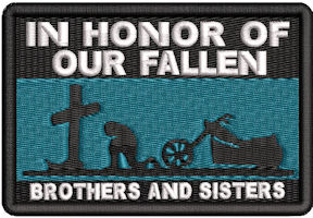 Custom Embroidered Memorial Military Memory Cross Patch Biker Club Vest  Patch 