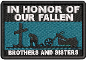 In Honor Of Our Fallen Brothers Motorcycle and Cross Patch In Honor Of Our Fallen Brothers Motorcycle and Cross Patch