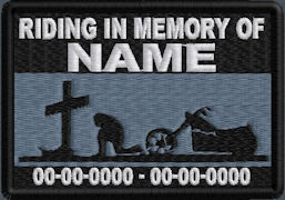 Custom Embroidered Memorial Military Memory Cross Patch Biker Club Vest  Patch 