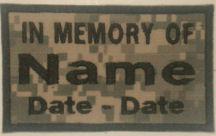In Memory Of Camouflage Patch - 2 Lines