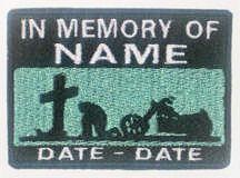 In Memory Of Patch - Cross and Motorcycle Patch - Aqua Sky