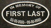 In Memory Of Full Embroidered OVAL - Name & Dates