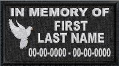 In Memory Of Dove Full Embroidered - Name & Dates