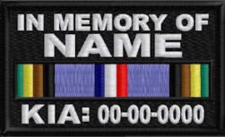 In Memory Of Patch ARMED FORCES EXPEDITIONARY RIBBON KIA