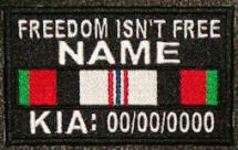 Freedom Isn't Free Afghanistan KIA Patch