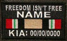 Freedom Isn't Free Iraq KIA Patch