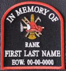 In Memory Of Fire Fighter Tombstone Patch PT