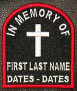 In Memory Of Tombstone Patch - Full Embroidered