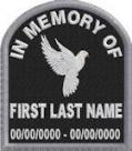 In Memory Of Tombstone Patch with Dove FE