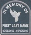 In Memory Of Tombstone Dove Patch PT