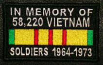 In Memory Of VIETNAM SERVICE RIBBON Full Embroidered with Name and Dates