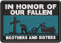 In Honor Of Our Fallen Brothers Motorcycle and Cross Patch
