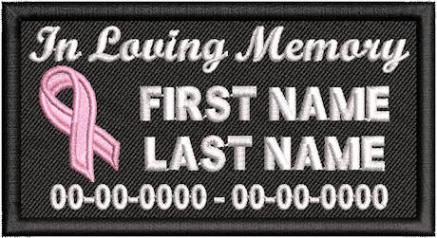 In Loving Memory Patch Cancer Ribbon Patch Name and Dates