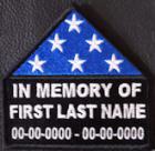 In Memory Of Folded Flag Patch with Name and Dates