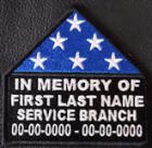 In Memory Of Folded Flag Patch2 with Service Branch option