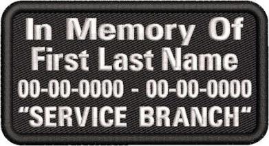 In Memory Of Service Branch-Dates FE-SRDC - Full Embroidered-SRDC In Memory Of Service Branch-Dates FE-SRDC - Full Embroidered-SRDC