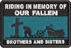 Riding In Memory Of Patch - Fallen Brothers Motorcycle and Cross