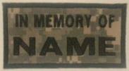 In Memory Of Camouflage Patch - ACU