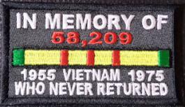 In Memory Of, 58,209 VIETNAM Soldiers Who Never Returned