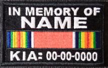 In Memory Of WWII Victory Ribbon KIA Patch