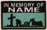 In Memory Of Patch - Cross and Motorcycle Patch - Aqua Sky