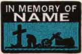 In Memory Of Patch 1 Line Cross and Motorcycle Rider - Midnight Blue