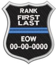 In Memory Of Police Shield Thin Blue Line Shield patch In Memory Of Police Shield Thin Blue Line Shield patch