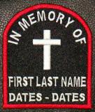 In Memory Of Tombstone Patch - Full Embroidered In Memory Of Tombstone Patch - Full Embroidered