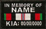 In Memory Of AFGHANISTAN SERVICE RIBBON Full Embroidered with Name and Dates
