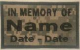 In Memory Of Camouflage Patch - 2 Lines