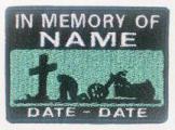 In Memory Of Patch - Cross and Motorcycle Patch - Aqua Sky