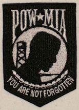 POW MIA Embroider Patch Black/White POW MIA Embroider Patch Black/White