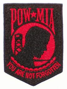 POW MIA Embroidered patch - Black-Red POW MIA Embroidered patch - Black-Red