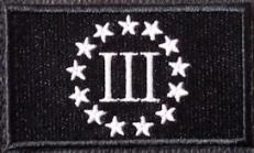 3 percenters patch Black-White
