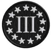 3Percent Patch Round Black-White