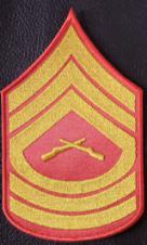 MasterSgt Chevron - Red/Gold