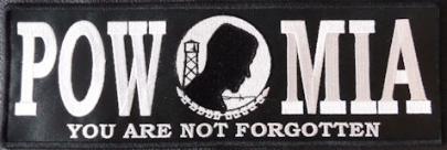 POWMIA 11.5x3.75 PT Rocker Bar Black/White