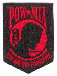 POW  MIA Embroidered patch - Black-Red