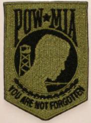 POW MIA Embroidered patch Olive/Black
