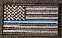 US Flag - Thin Blue Line - Black-Gray