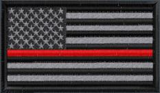 US Flag Subduded Thin Red Line - Black-Gray