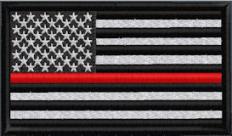 US Flag Subduded Thin Red Line - Black-White