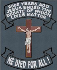 Jesus Cross Patch Full Embroidered-Size: 6.3x9.5 with 12in POLYTWILL Rocker Set