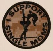 I Support Single Moms Patch - Desert Camo