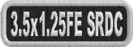 3.5in W x 1.25in H 1-Line Name Patch Standard Round Corners Full Embroidered