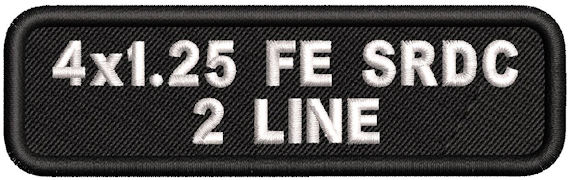 Custom 4in. x 1.25 Name Patches 2 Line Full Embroidered Standard Round Corners