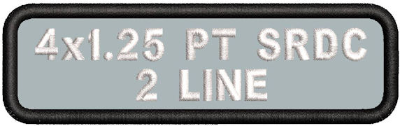 4in x 1.25in Polytwill Name Patch 2-Line Standard Round Corner